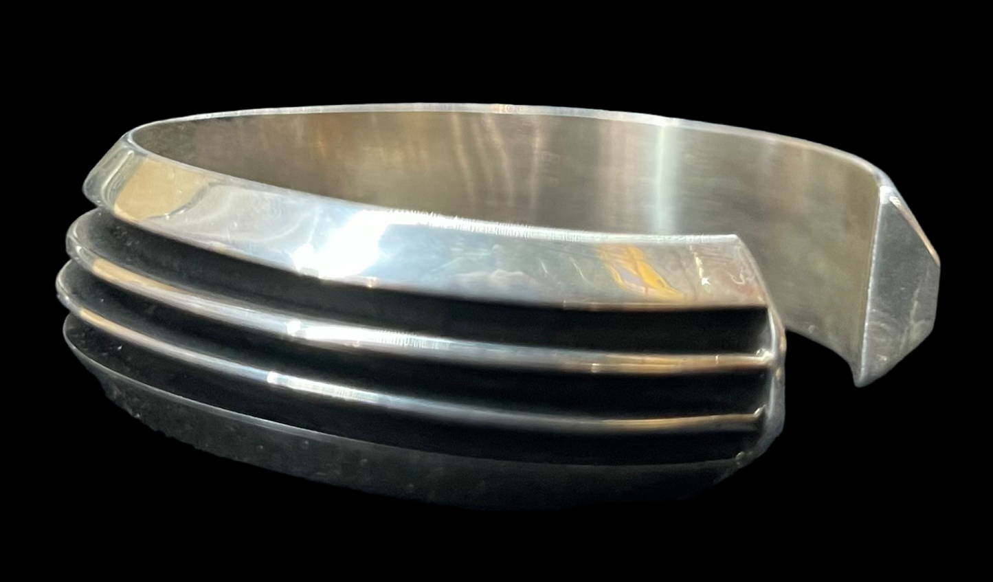 Sterling Silver Ridge Cuff by Tom Hawk, Navajo