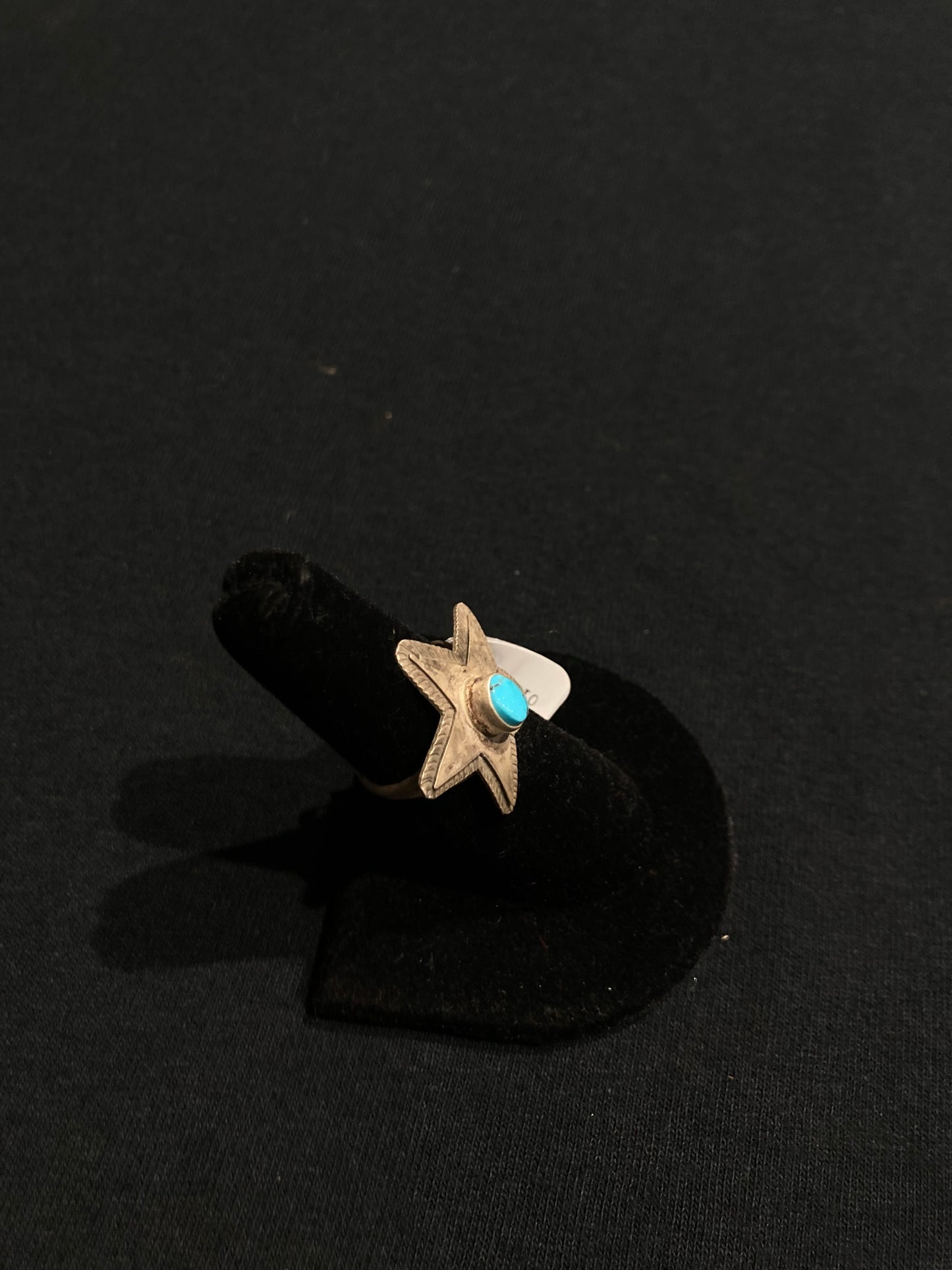 8.5 Turquoise Star Ring by Donovan Skeets, Navajo