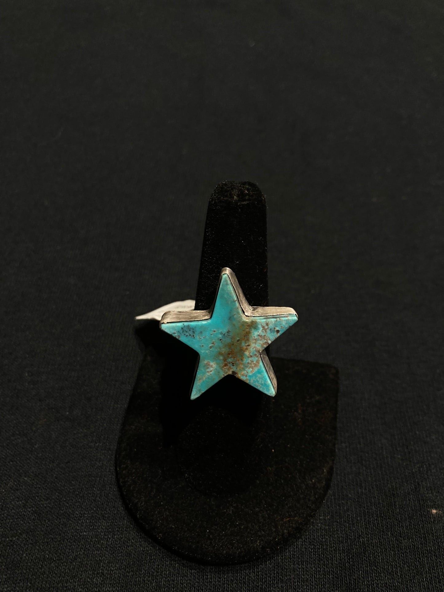 Adjustable Kingman Turquoise Star Ring by Donovan Skeets, Navajo