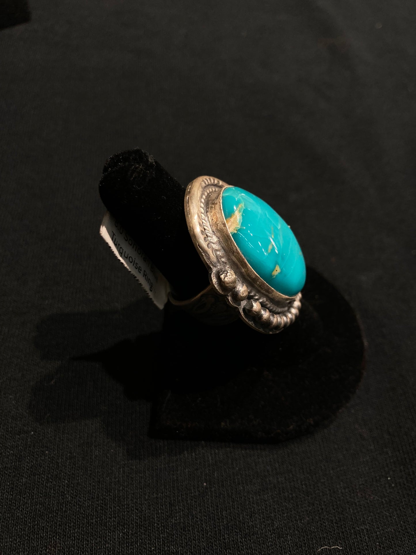 8.0 Sonoran Blue Turquoise Ring by Boyd Ashley, Navajo