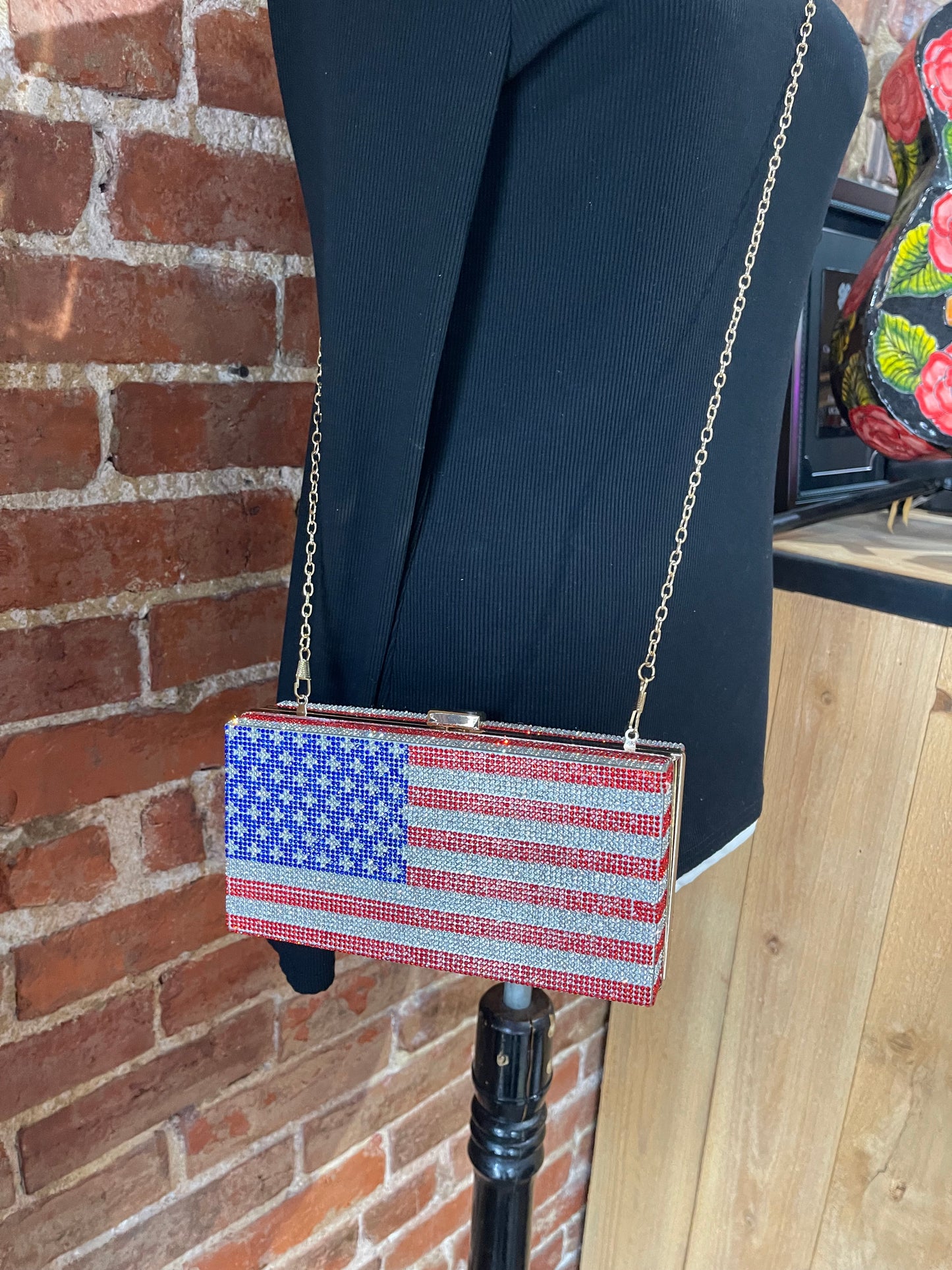 Bedazzled American Flag Purse