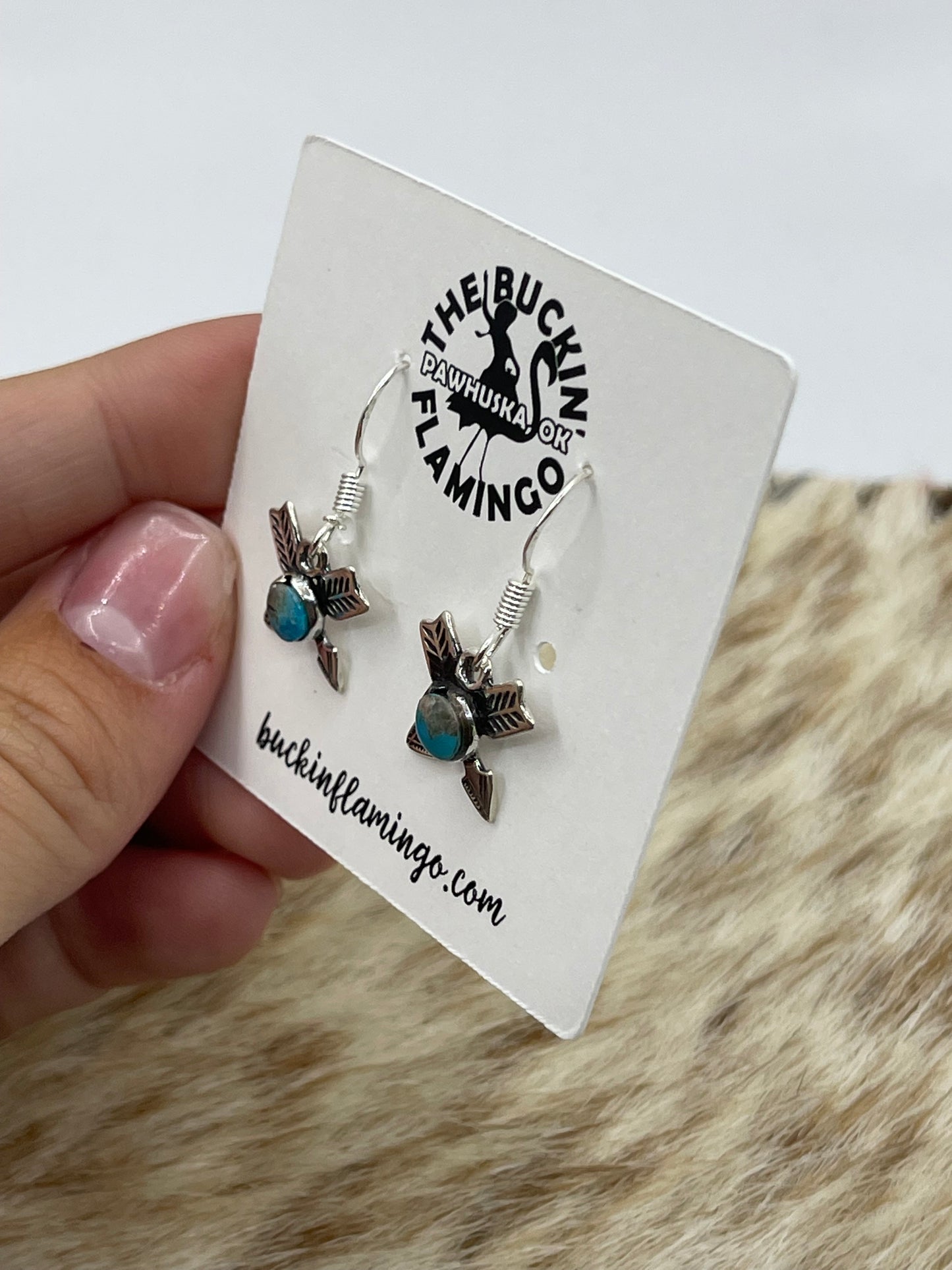 Crossed Arrow Turquoise Dangle Earrings