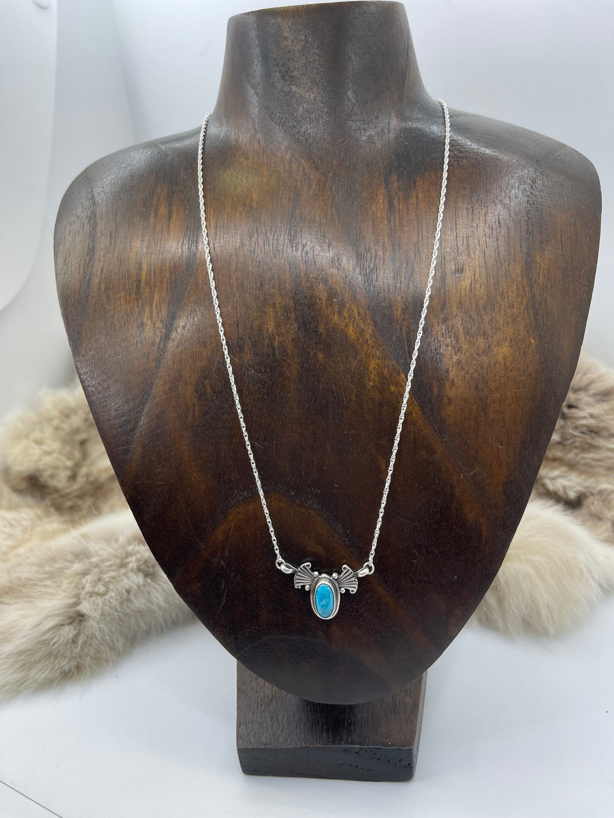 18" Dainty Turquoise Necklace by Verley Betone, Navajo