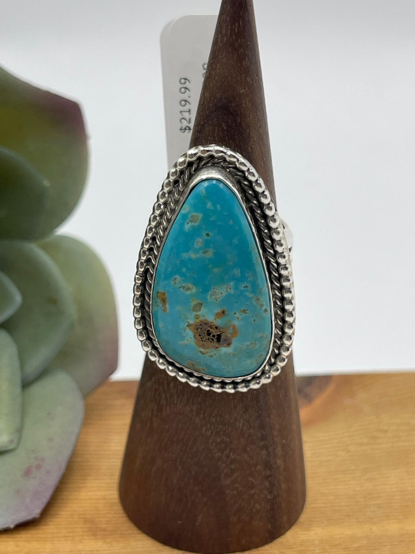 6.5 Kingman Turquoise Ring by Andrew Vandever, Navajo