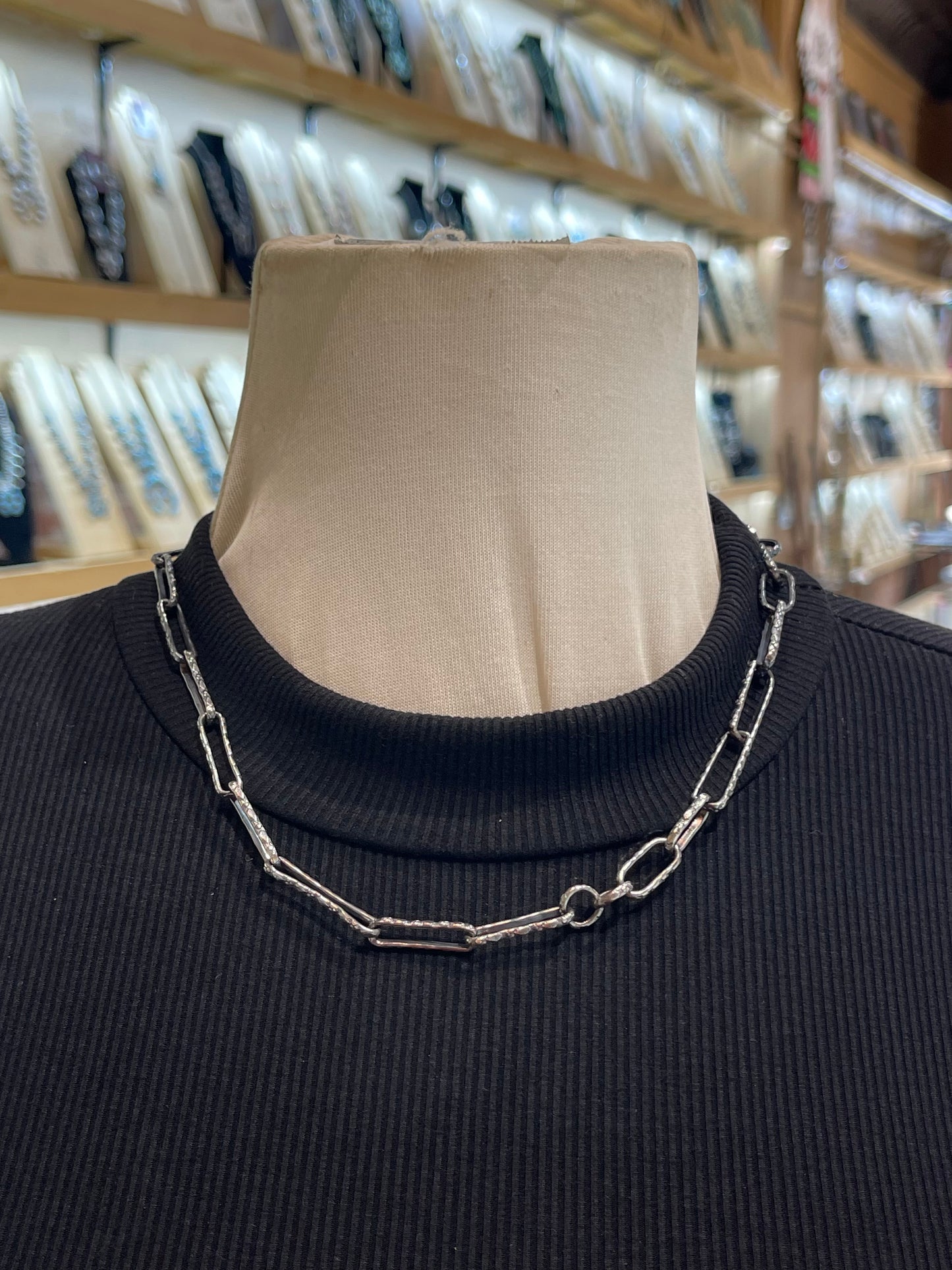 20" 14K Gold & Sterling Long Trot Necklace by Bad Bronc