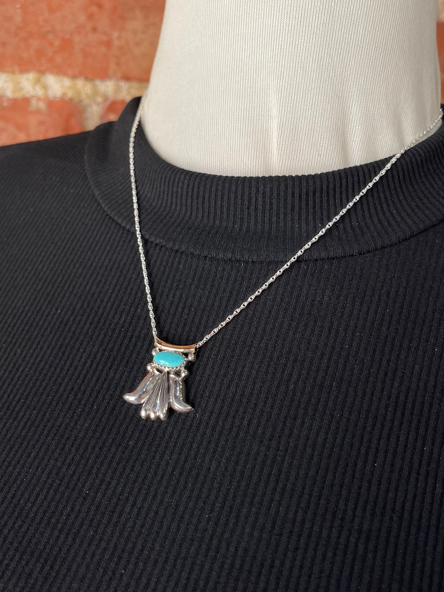 18" Turquoise Dangle Necklace by Sharon McCarthy, Navajo