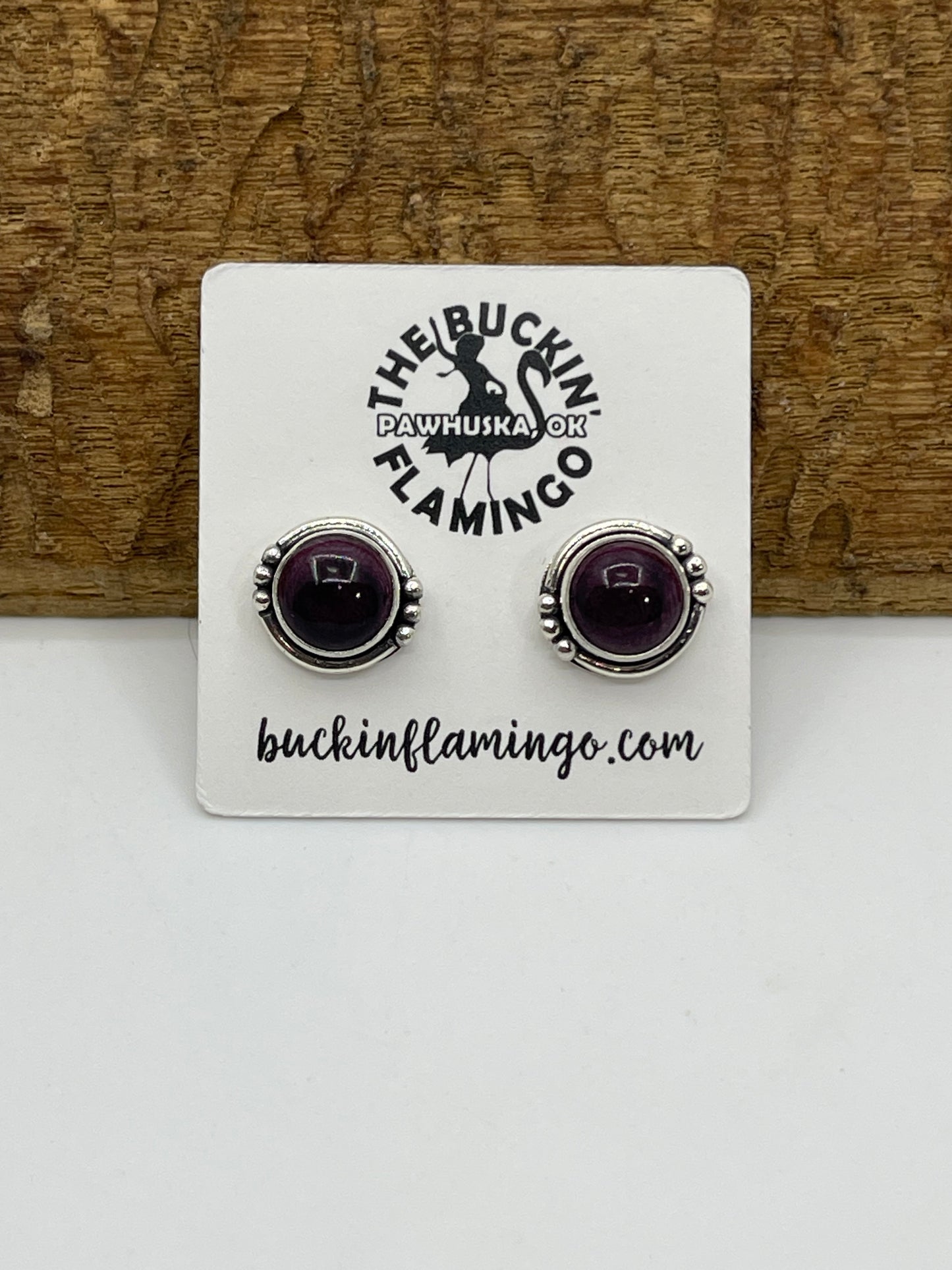 Purple Spiny Oyster Center Post Earrings