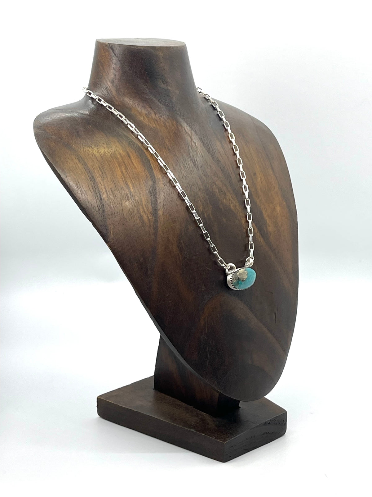 16” Single Stone Turquoise Necklace
