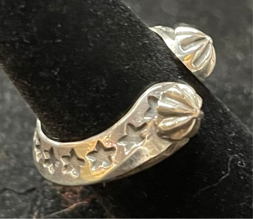 8.0 Stamped Triangle Wire Ring by Sunshine Reeves, Navajo