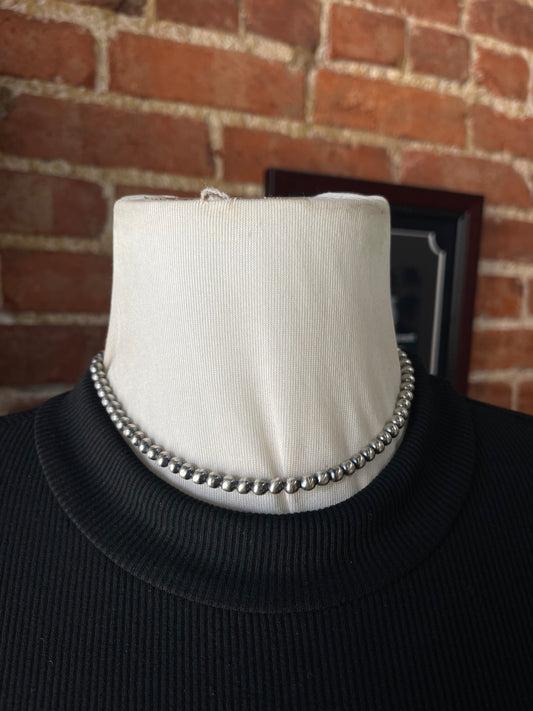 14" 5mm Handmade Navajo Pearls by Dorinda Mariano, Navajo