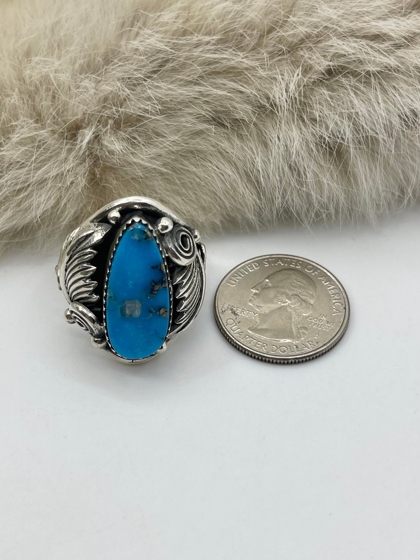 10.0 Turquoise Ring by Darrell Morgan, Navajo