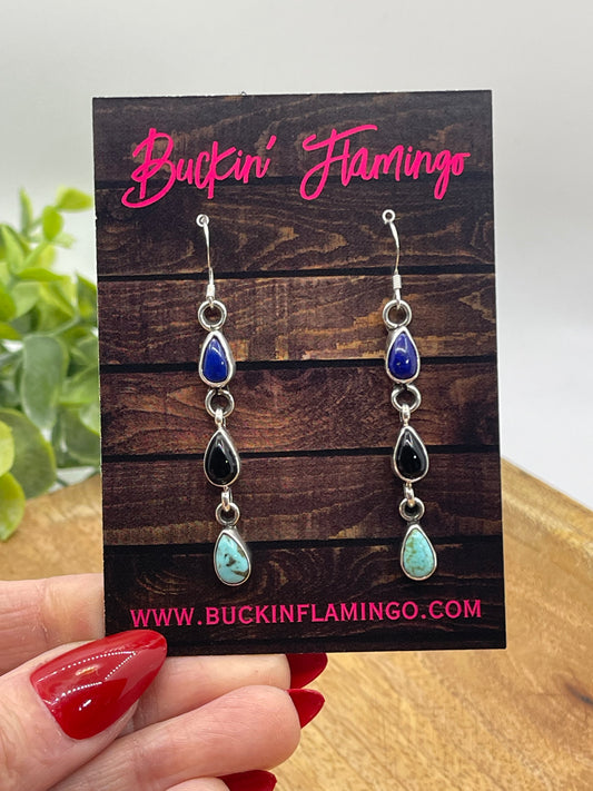 3 Multi Stone Dangle By Tina Benally, Navajo