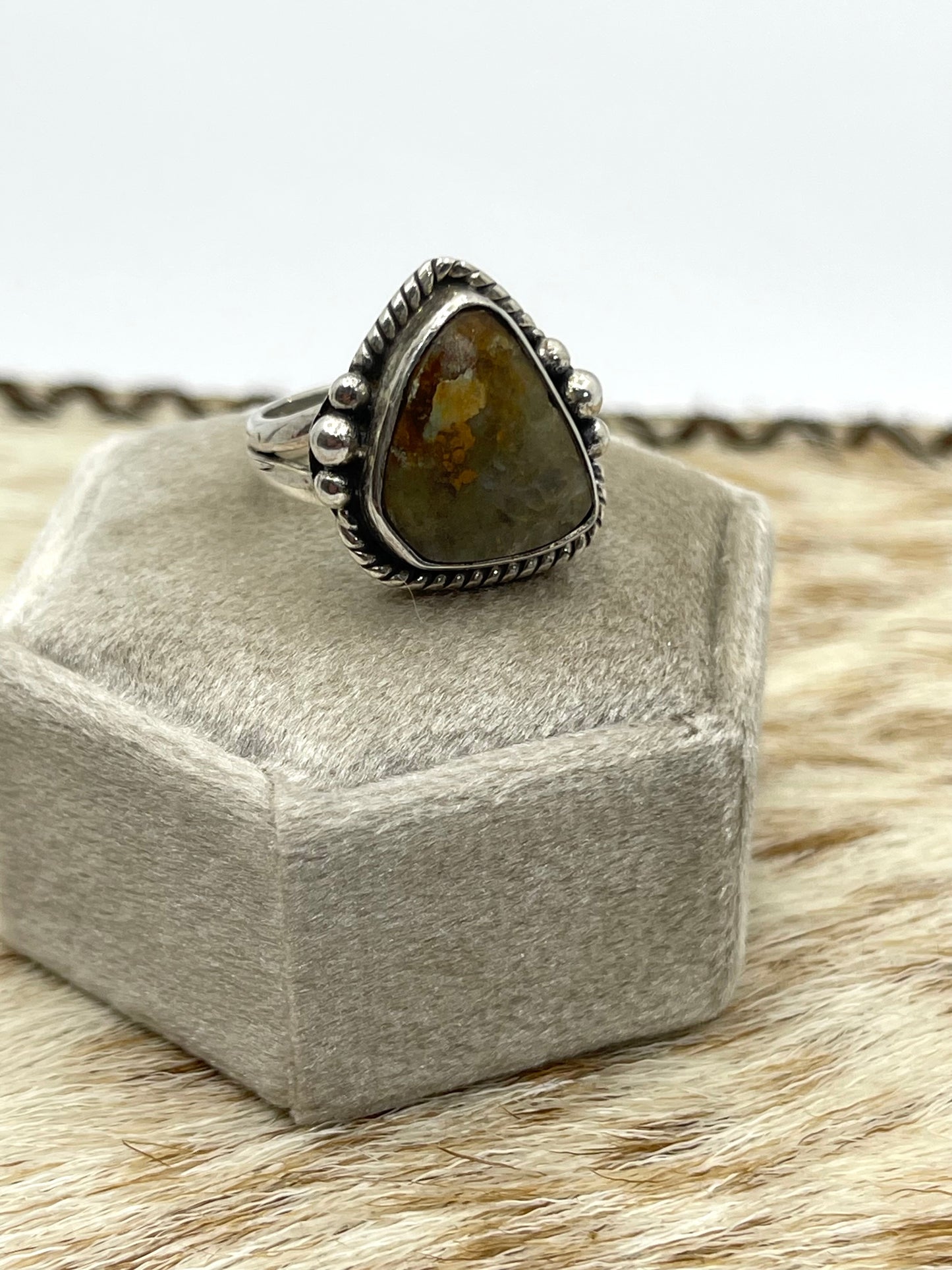 5.5 Triangular Shaped Turquoise Ring