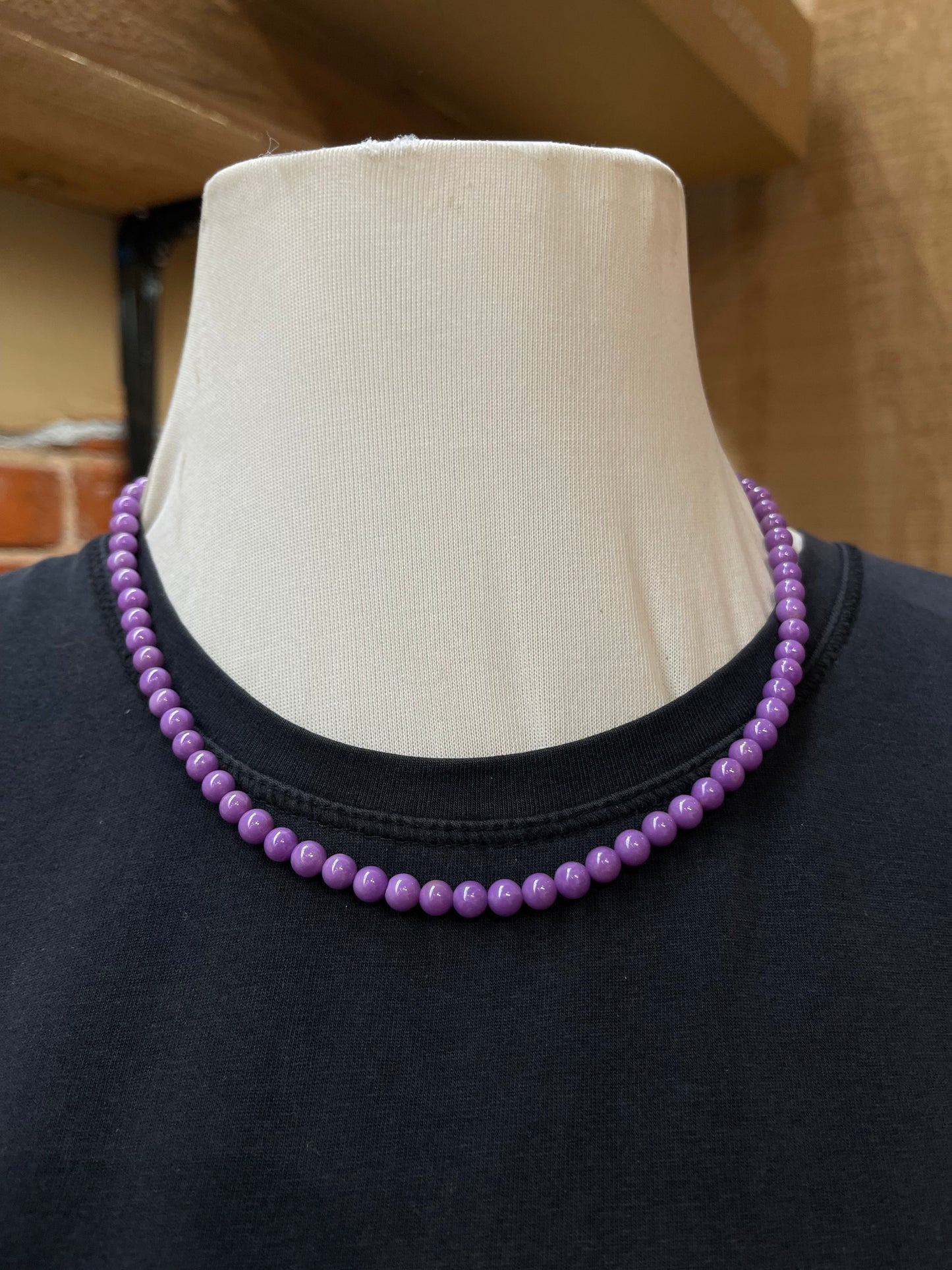 18" 6mm Purple Desert Necklace