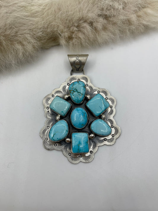 7mm Bail Sonoran Turquoiseby Lyle Piaso, Navajo