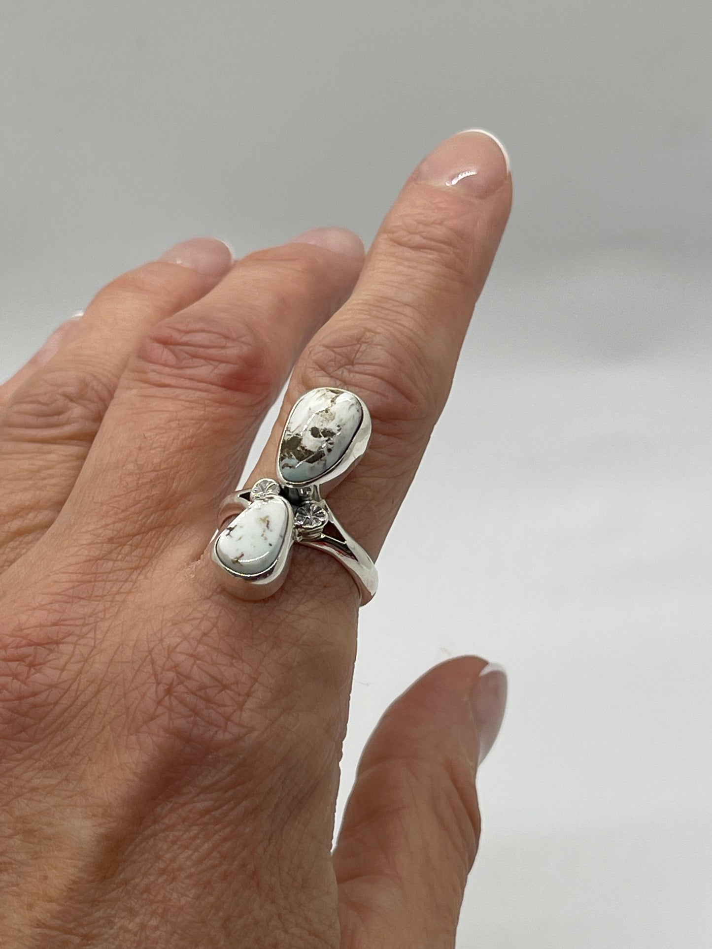 6.5 Two Stone Wild Horse Ring by SL, Navajo