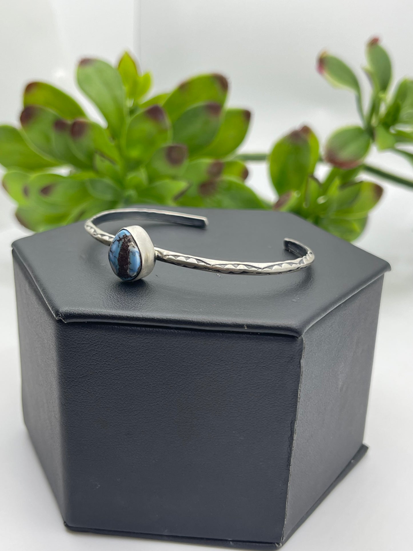 5.5" - 7" Golden Hills Turquoise Teardrop Cuff