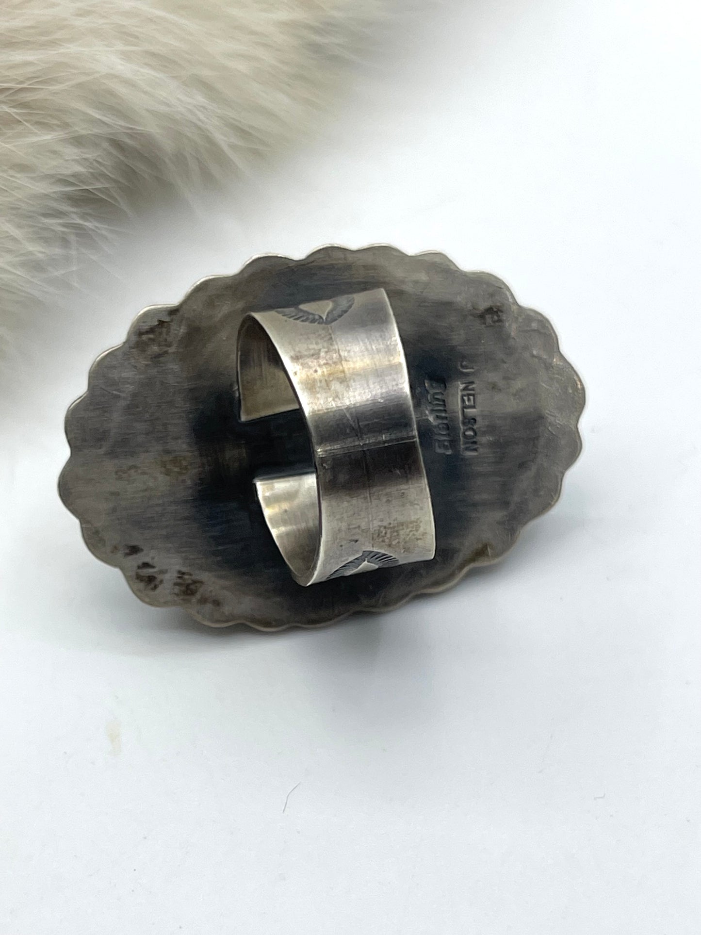 6.5 Persian Turquoise Ring By John Nelson, Navajo