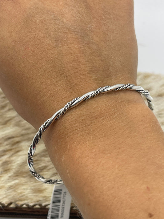 8 1/4" Double Twisted Wire Bangle by Elaine Tahe, Navajo