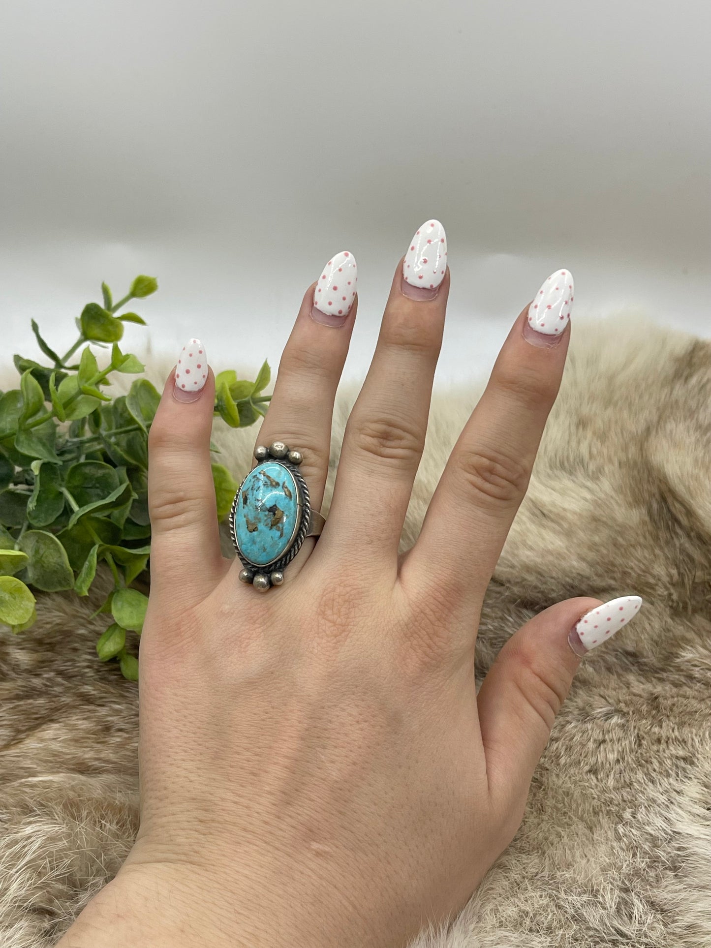 10.0 Kingman Turquoise Oval Ring