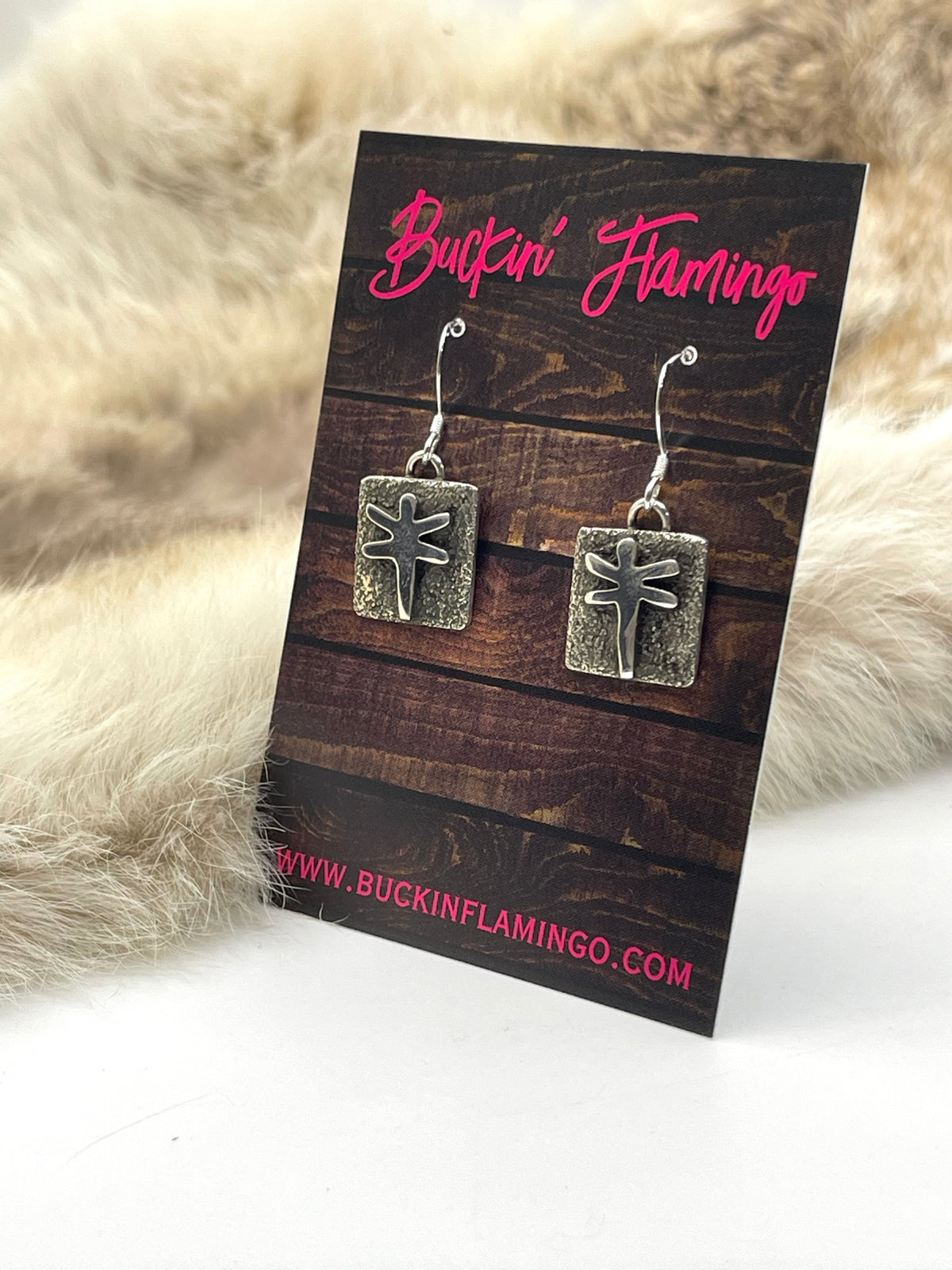 Hook Dragonfly Mini Petroglyph Earrings by Alex Sanchez, Navajo