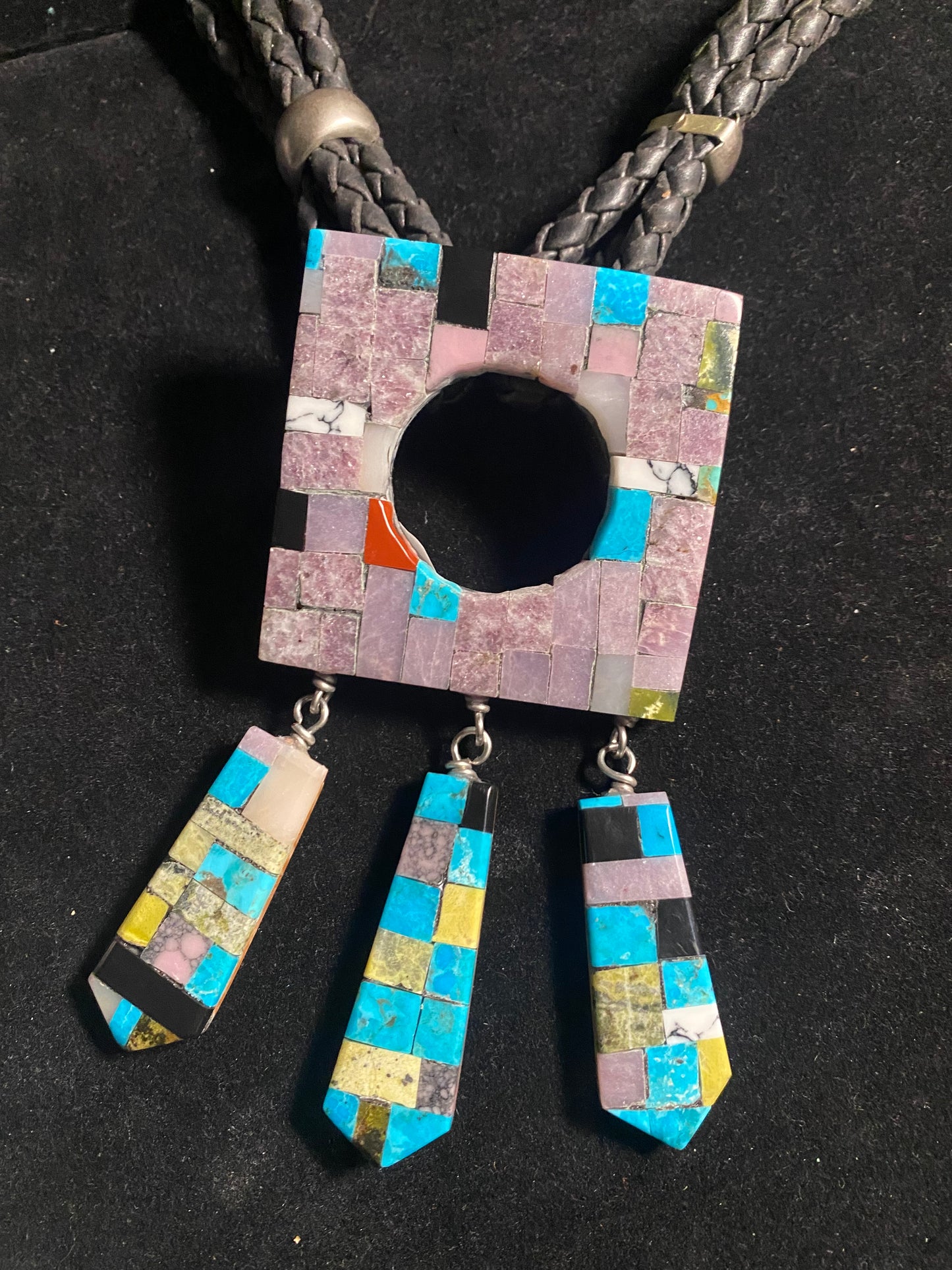 Paper Thin Lapidary Square Necklace by Charles Bird