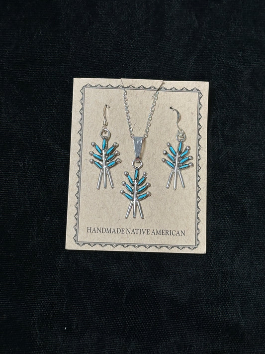 Turquoise Needle Point Set by Zuni