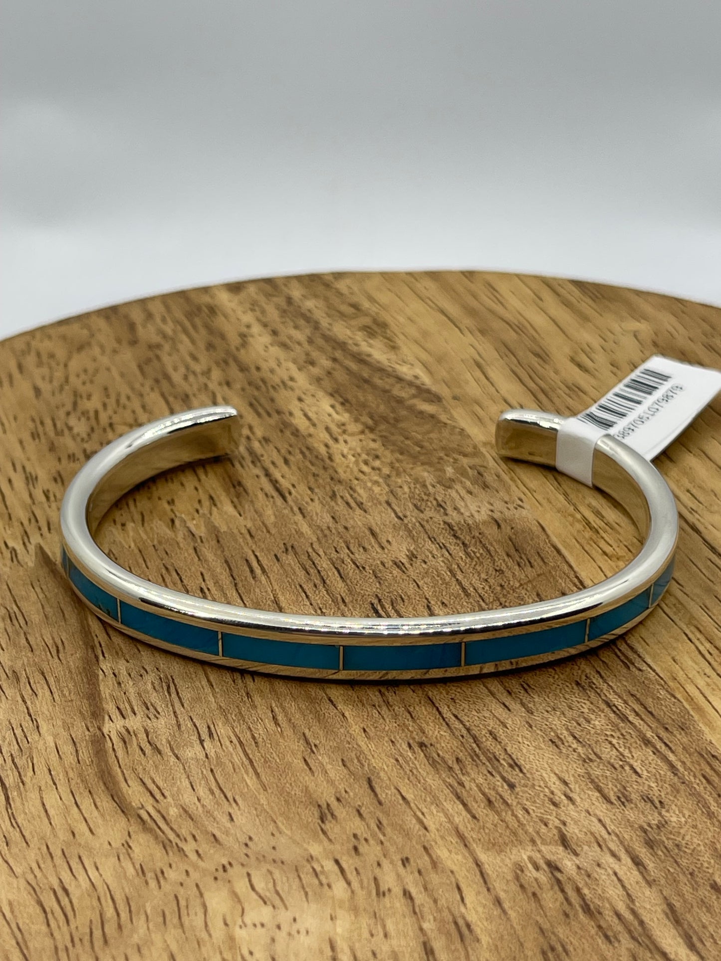 7" Inlay Turquoise Cuff by Lawrence Loretto, Zuni