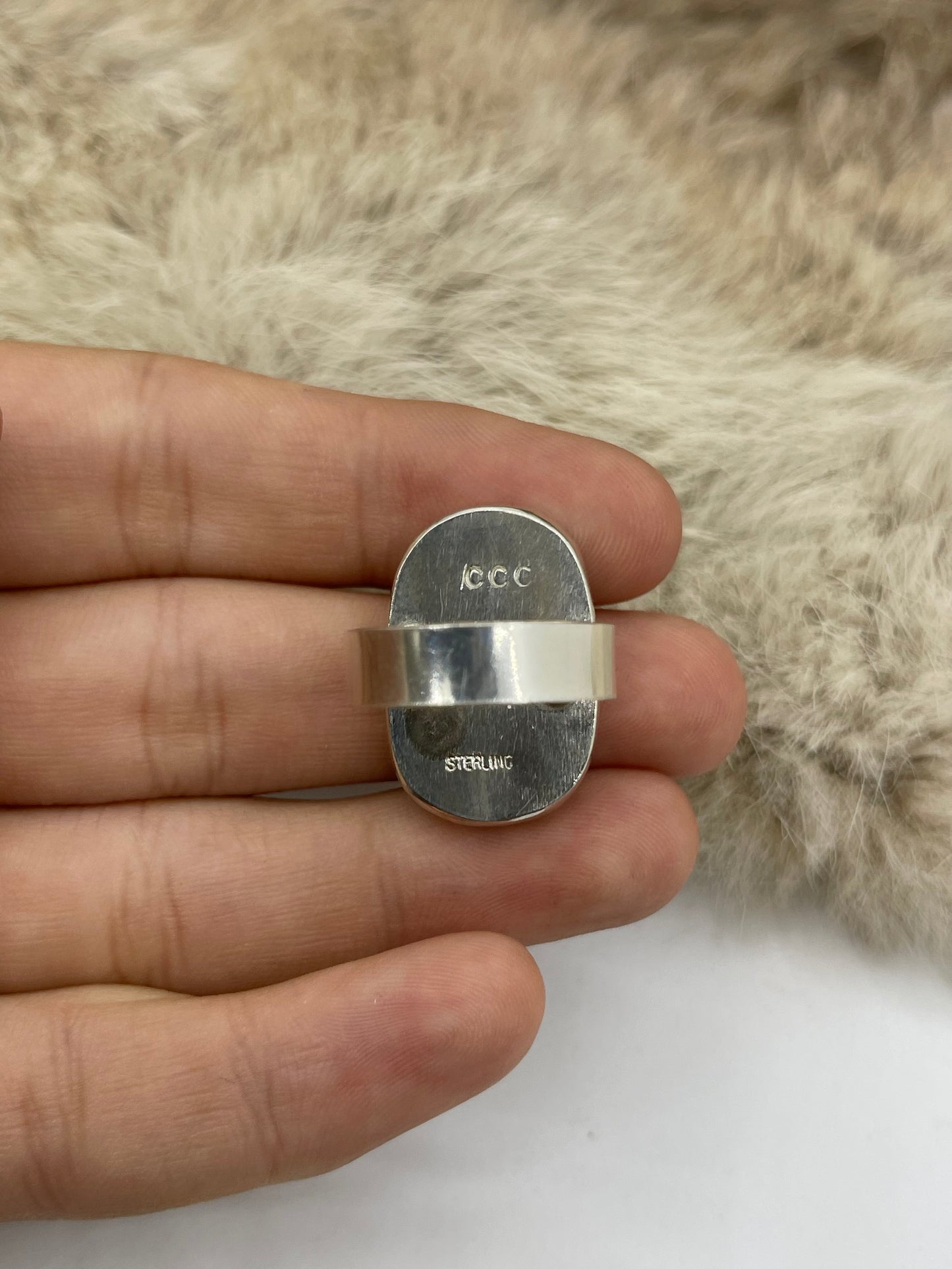 8.0 #8 Turquoise Ring by Carrie Cannon, Kiowa