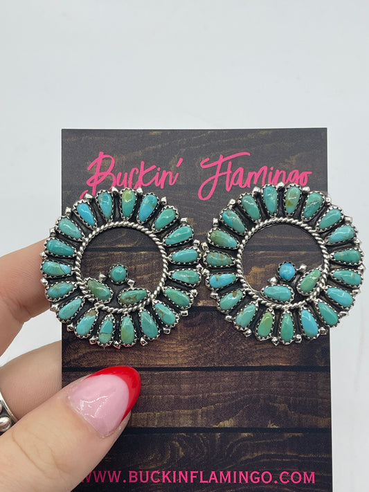 Infinity Circle Cluster Earring by Zieta Begay, Navajo
