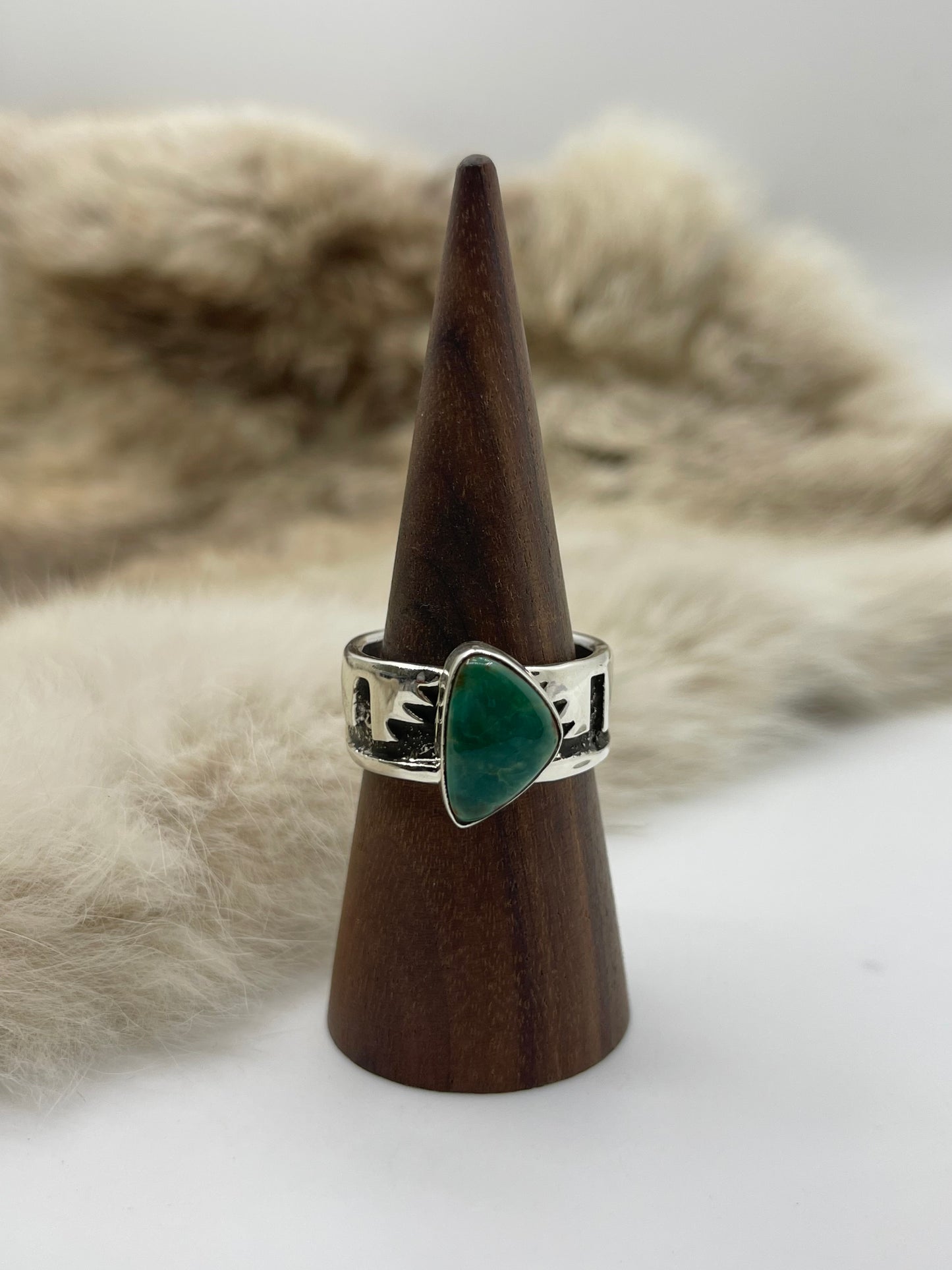 11.0 Royston Turquoise Ring by Marie Jackson, Navajo