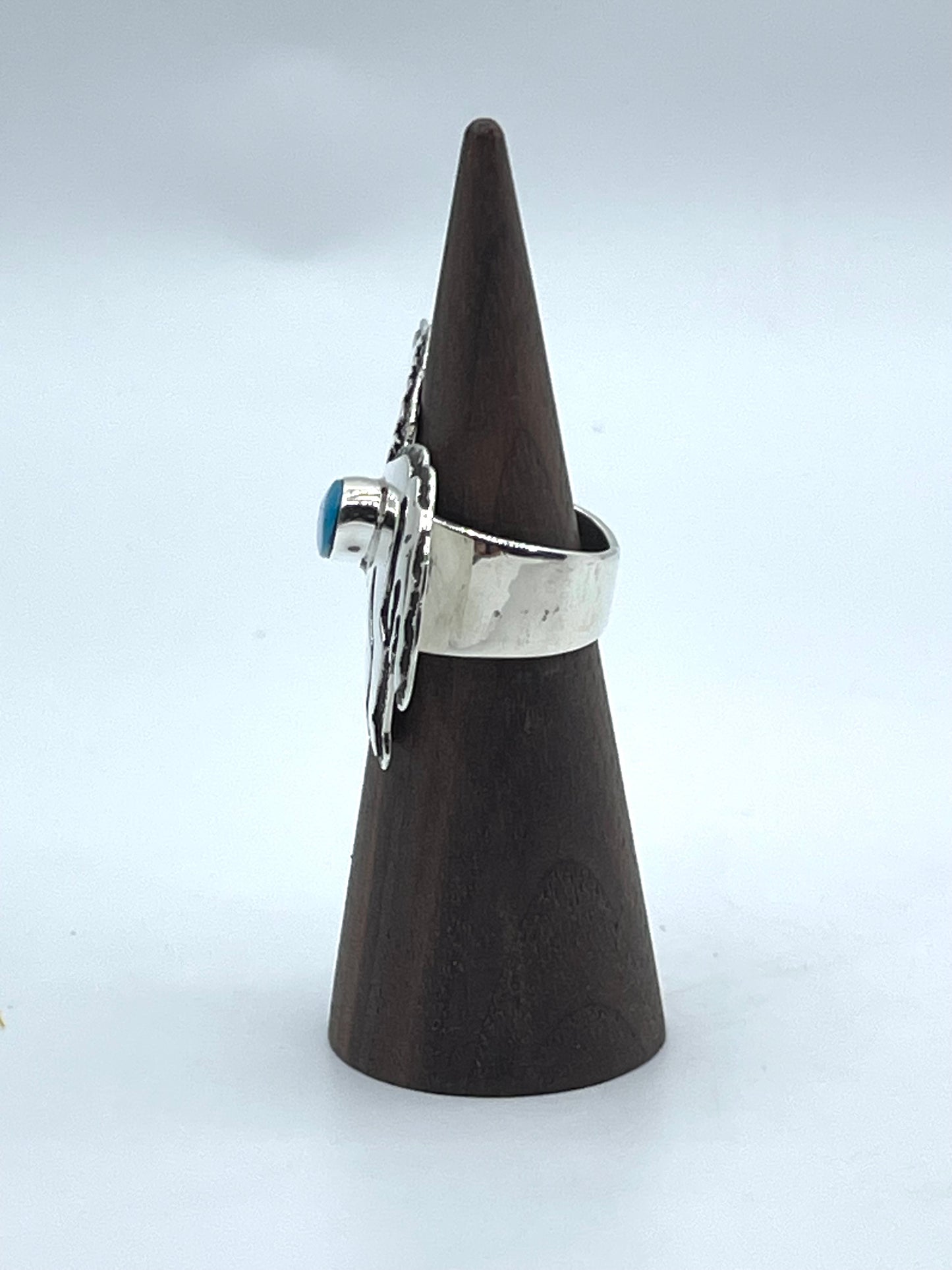 7.5 Sleeping Beauty Horse Ring by Marie Jackson, Navajo