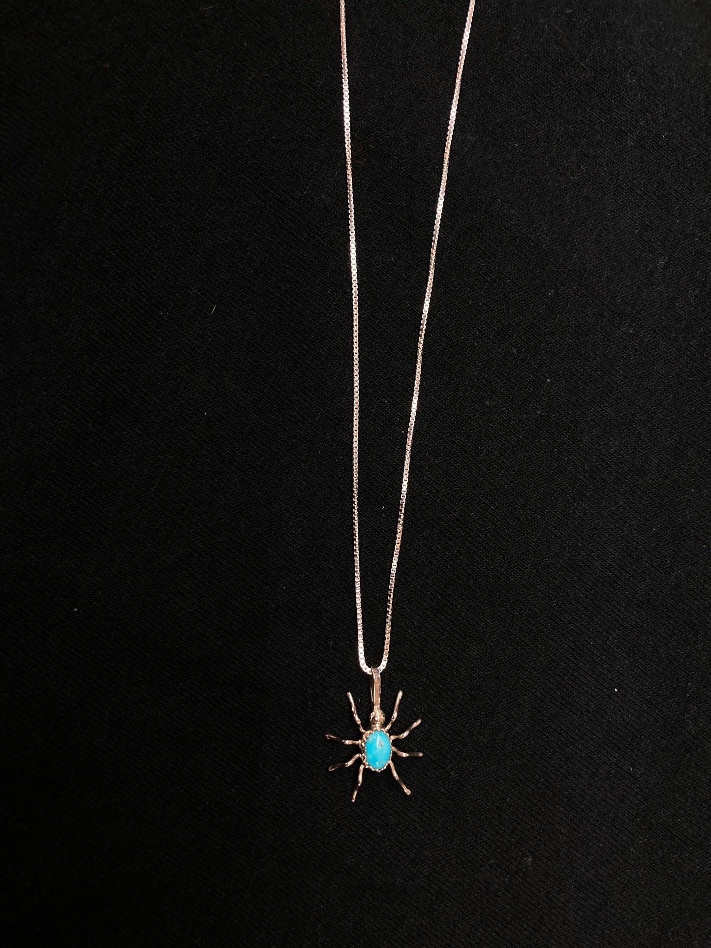 16" Turquoise Spider Necklace by Effie Garfield, Navajo