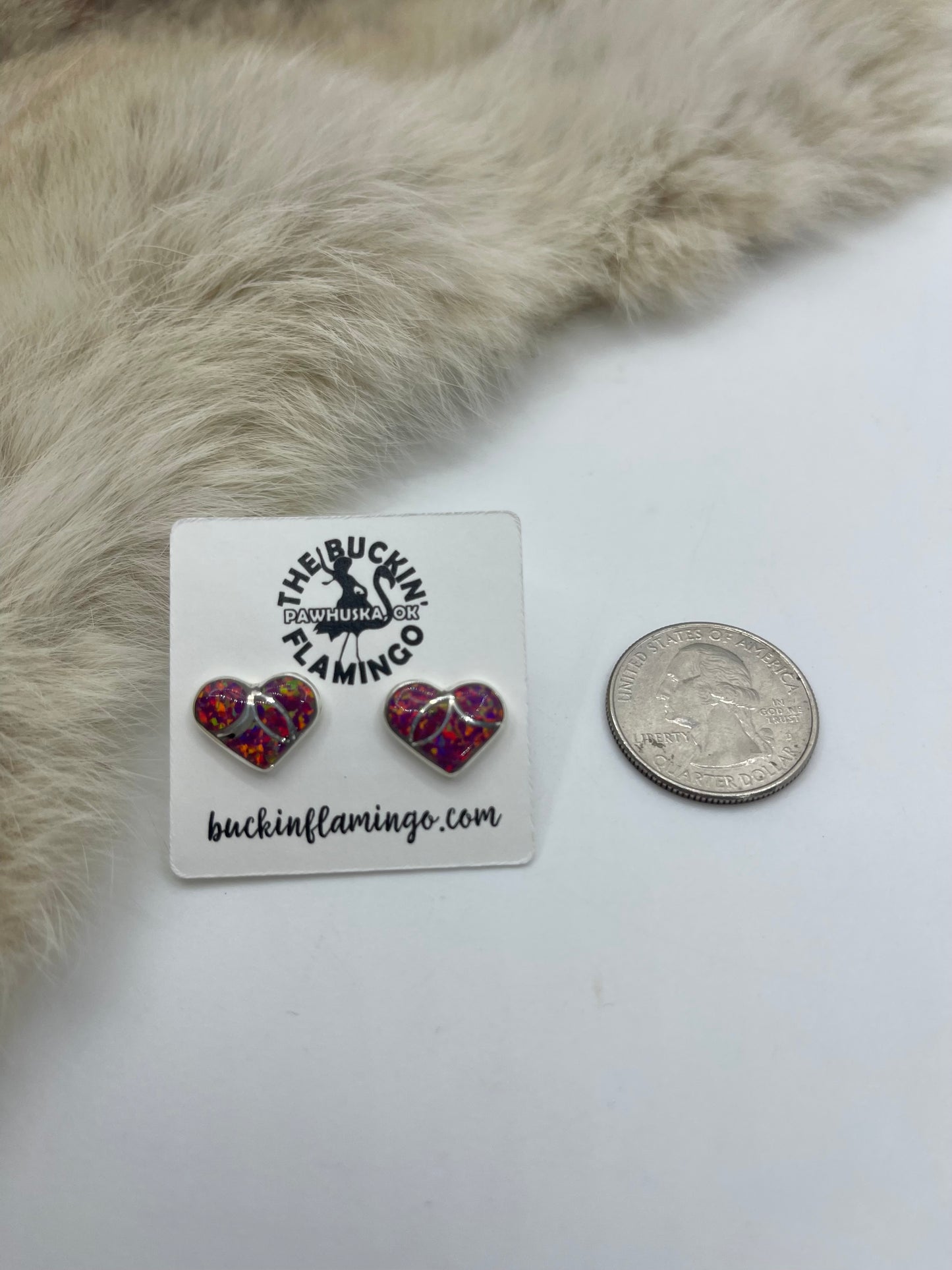 Dark Pink Opal Inlay Heart By Orena Leekya, Zuni