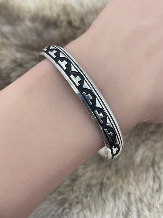 6"-7" Silver Overlay Design Stacker Band by Tommy & Rose Singer