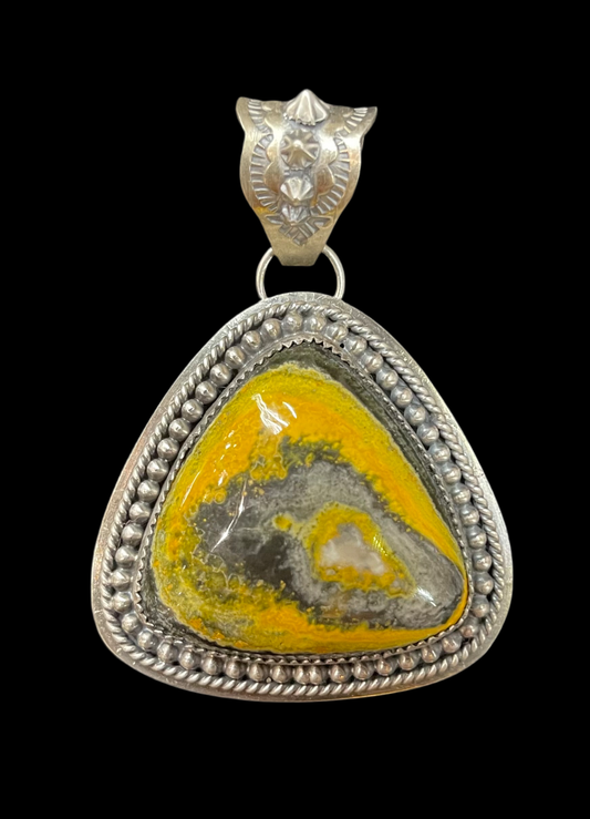 Bumblebee Jasper Pendant by Kevin Billah, Navajo