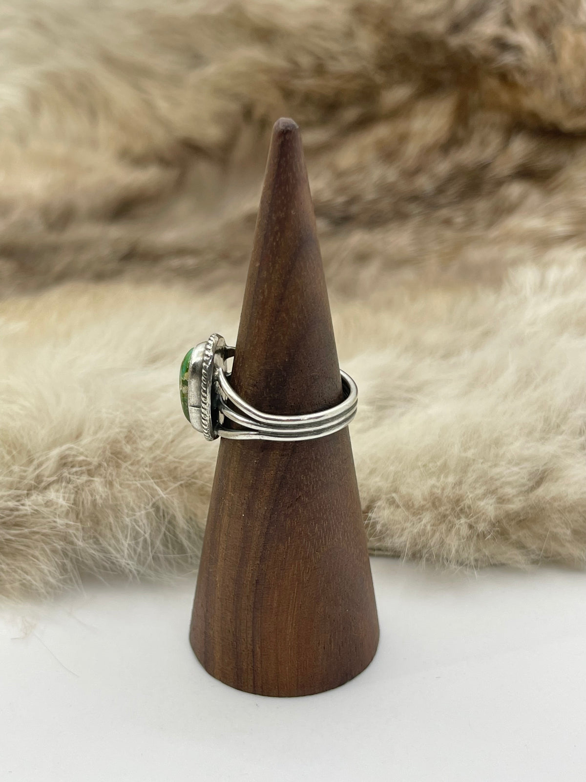 7.0 Sonoran Gold Turquoise Ring by Judy Largo, Navajo