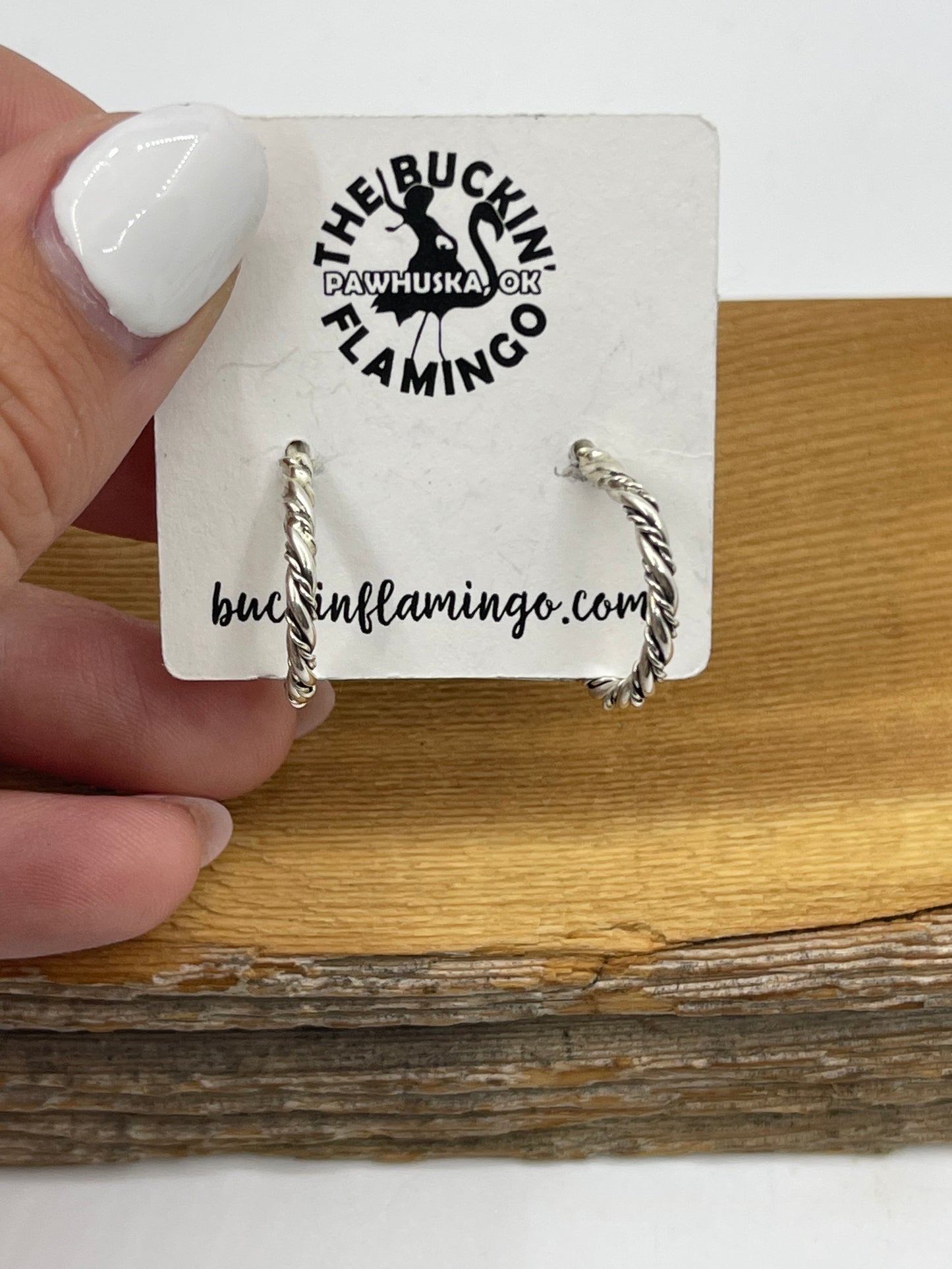 Small Hoop Earrings by Elaine Tahe, Navajo