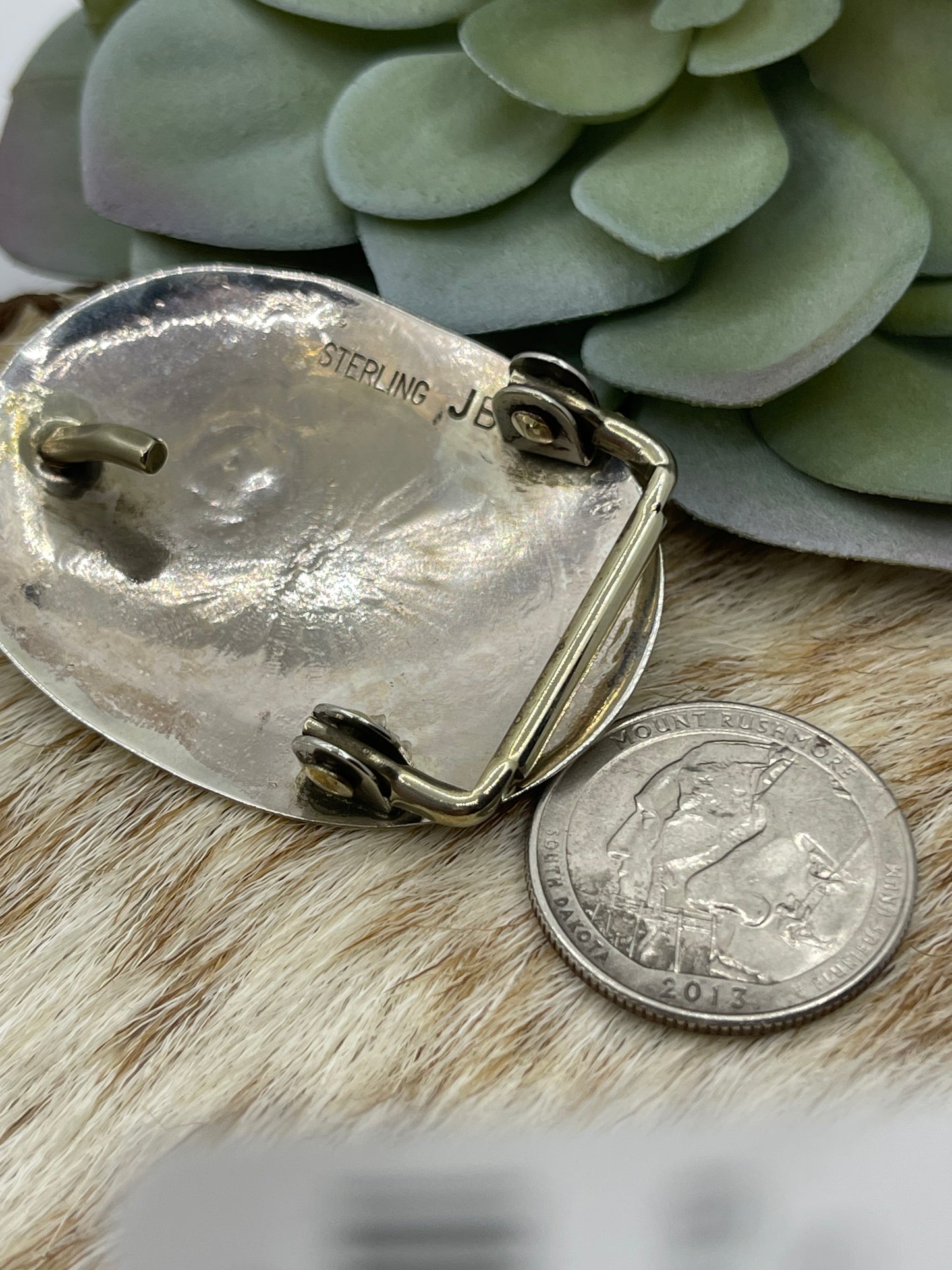 Small Concho Belt Buckle by Jolene Begay, Navajo