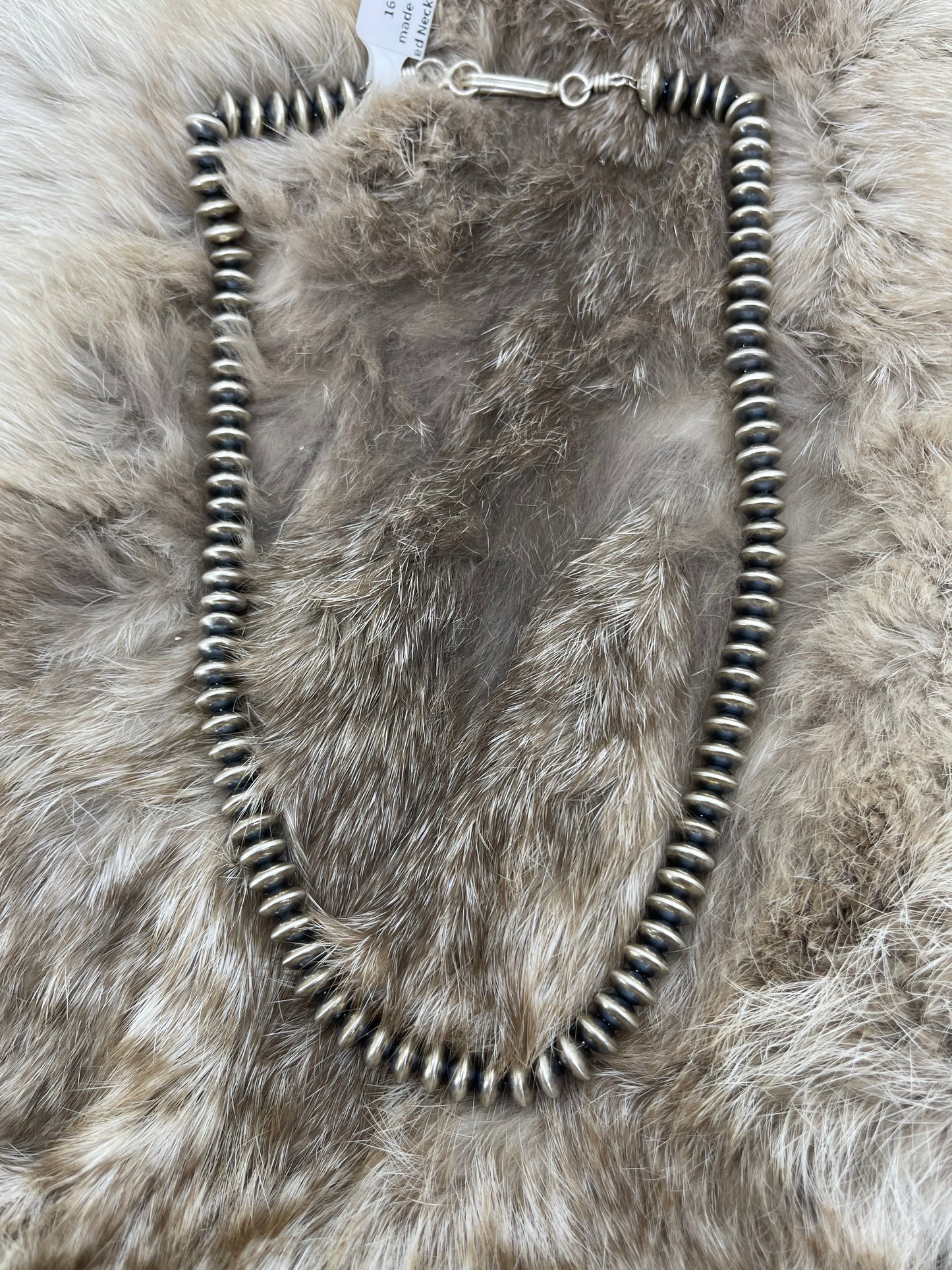 16" 7mm Handmade Rondelle Beaded Necklace by Bryannen Halwood, Navajo
