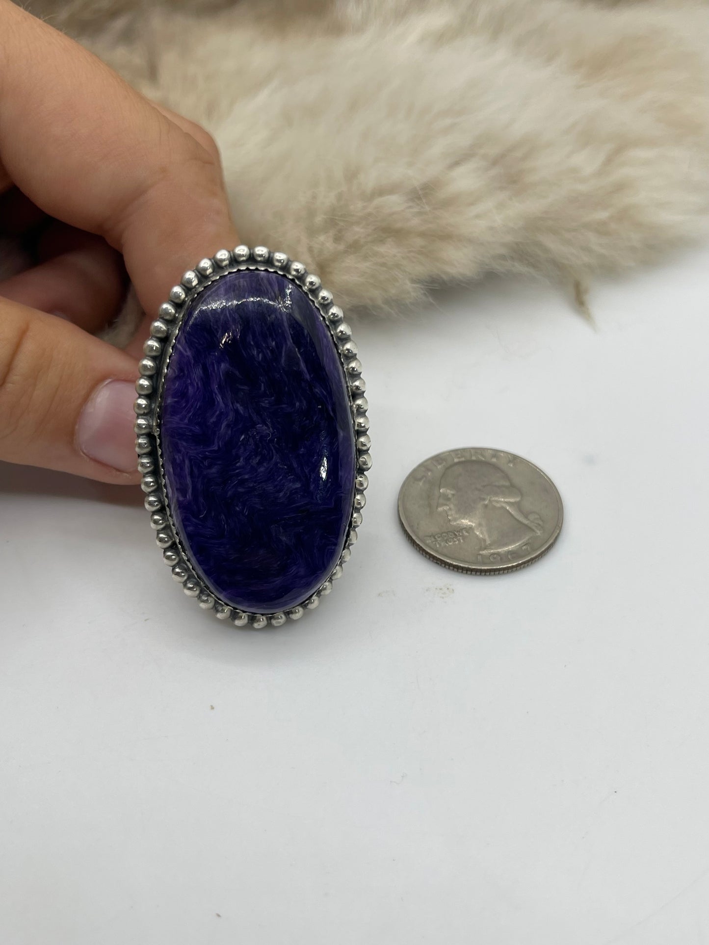 Adjustable 6.0-11.0 Charoite Ring