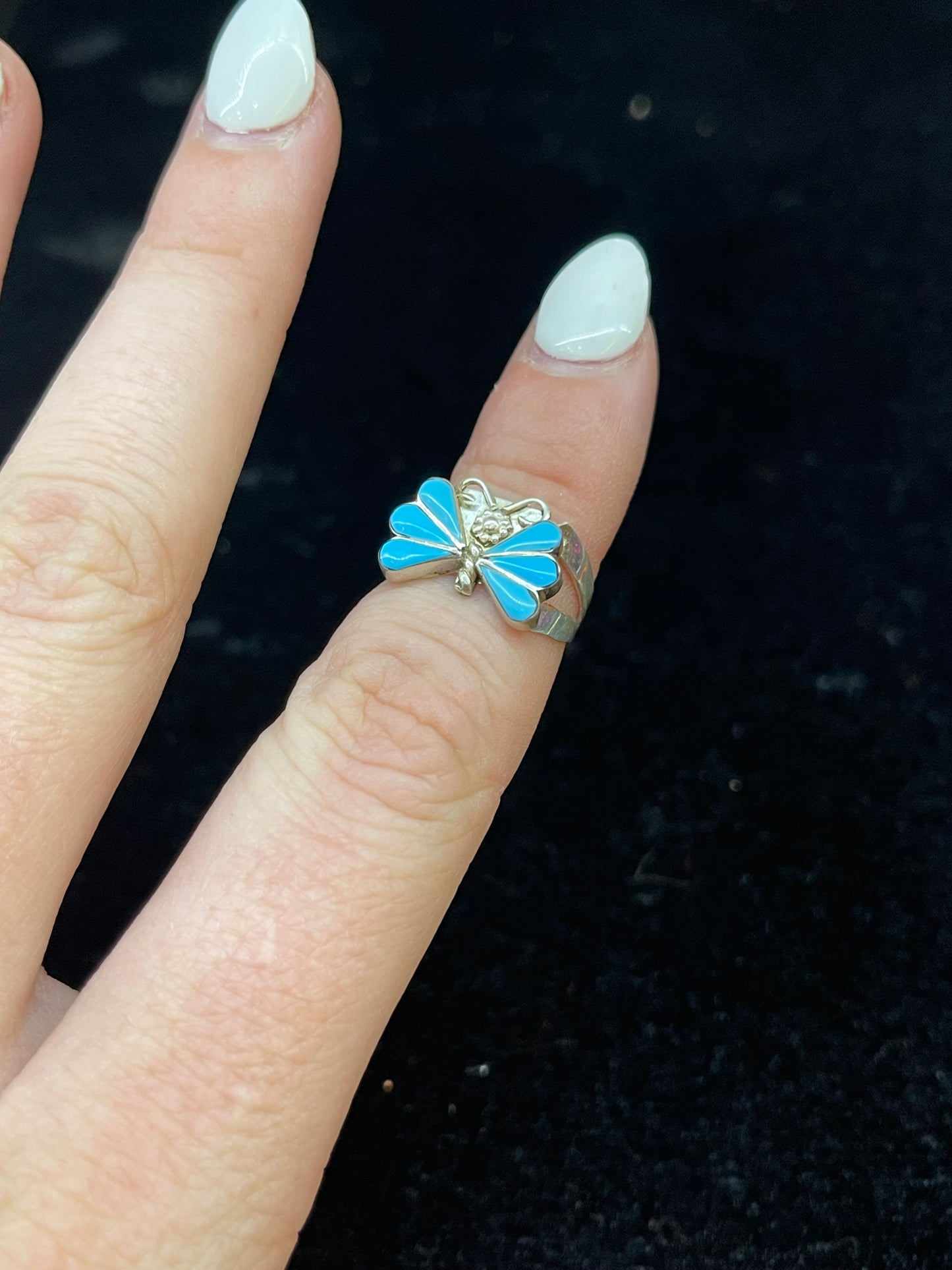 Sleeping Beauty Turquoise Butterfly Ring