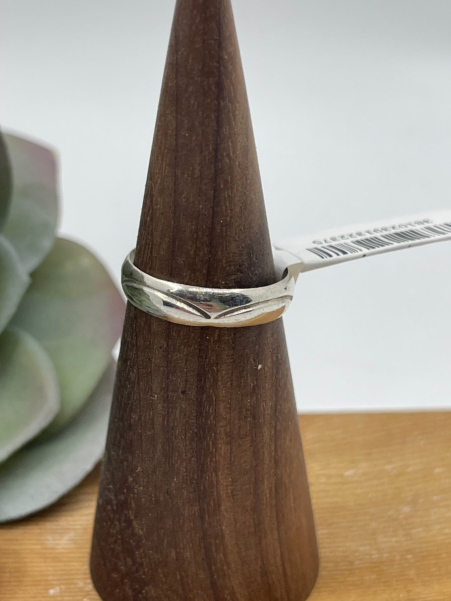 8.0 Stamped Ring Band by Gary Sandoval, Navajo
