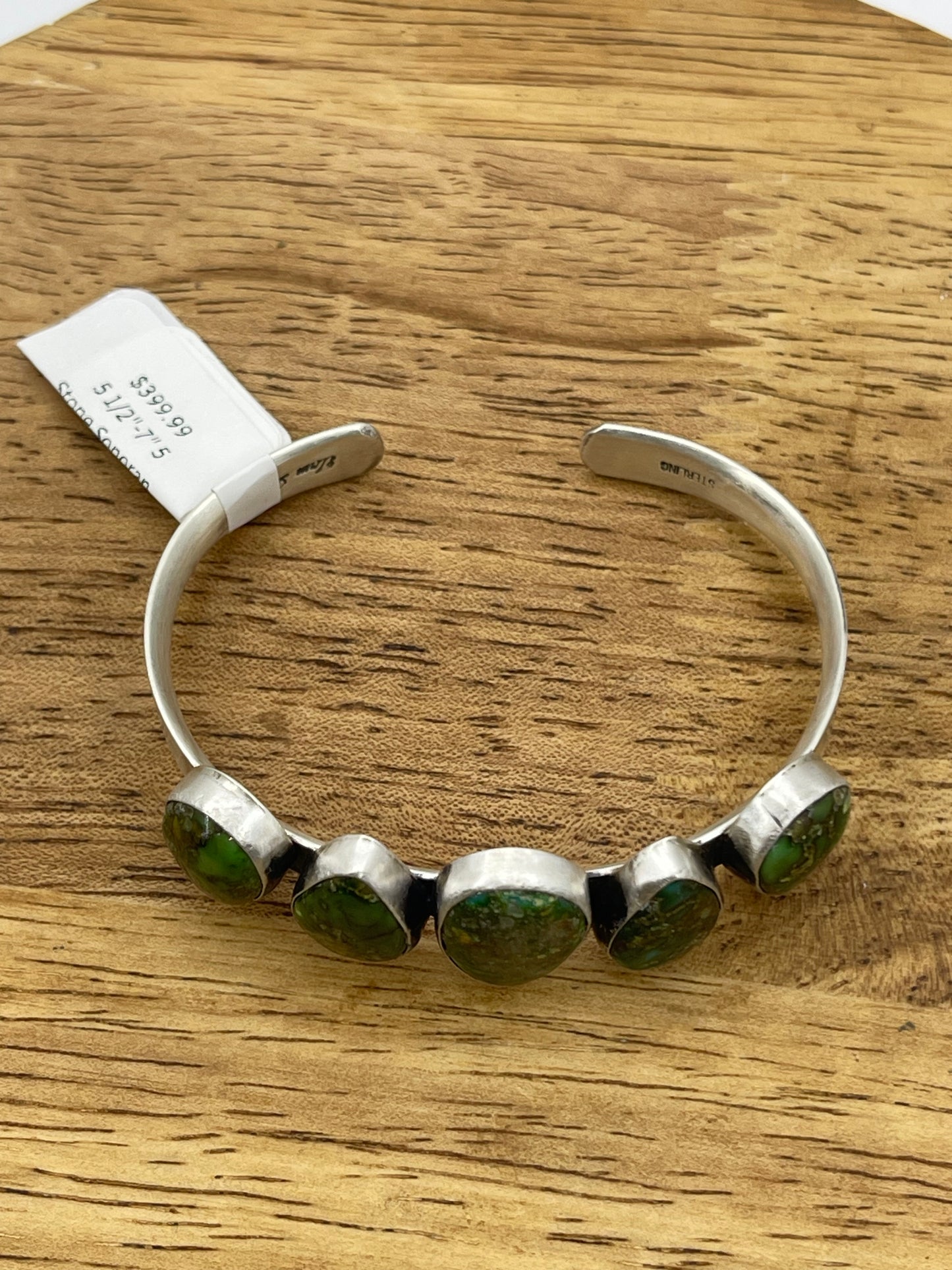 5 1/2"-7" 5 Stone Sonoran Gold Turquoise Cuff by Verley Betone, Navajo (Matrix Varies)