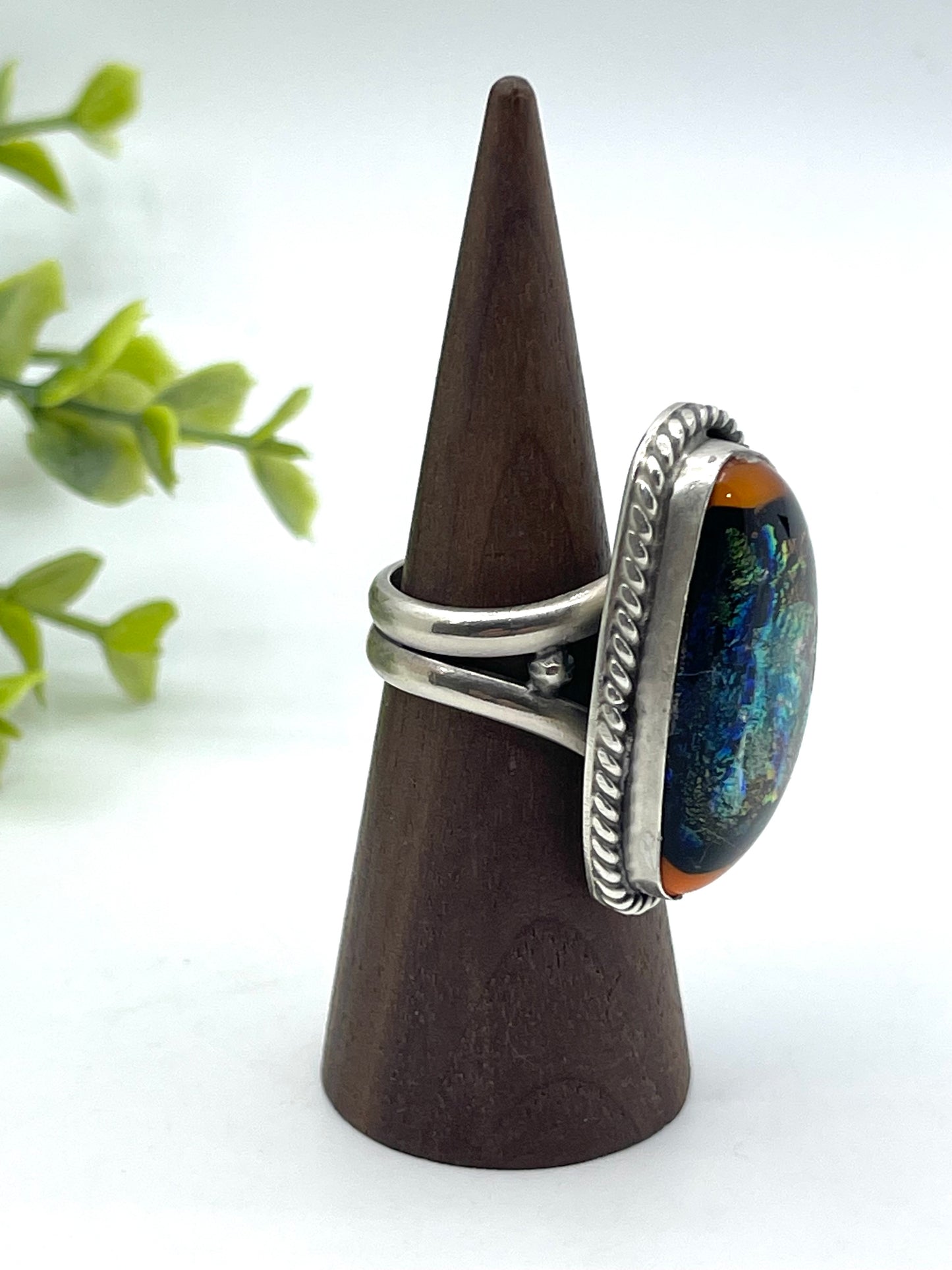 9.0+ Dichroic Glass Ring