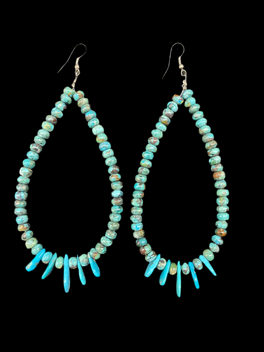 Long Turquoise Bead Tear Drop Dangles