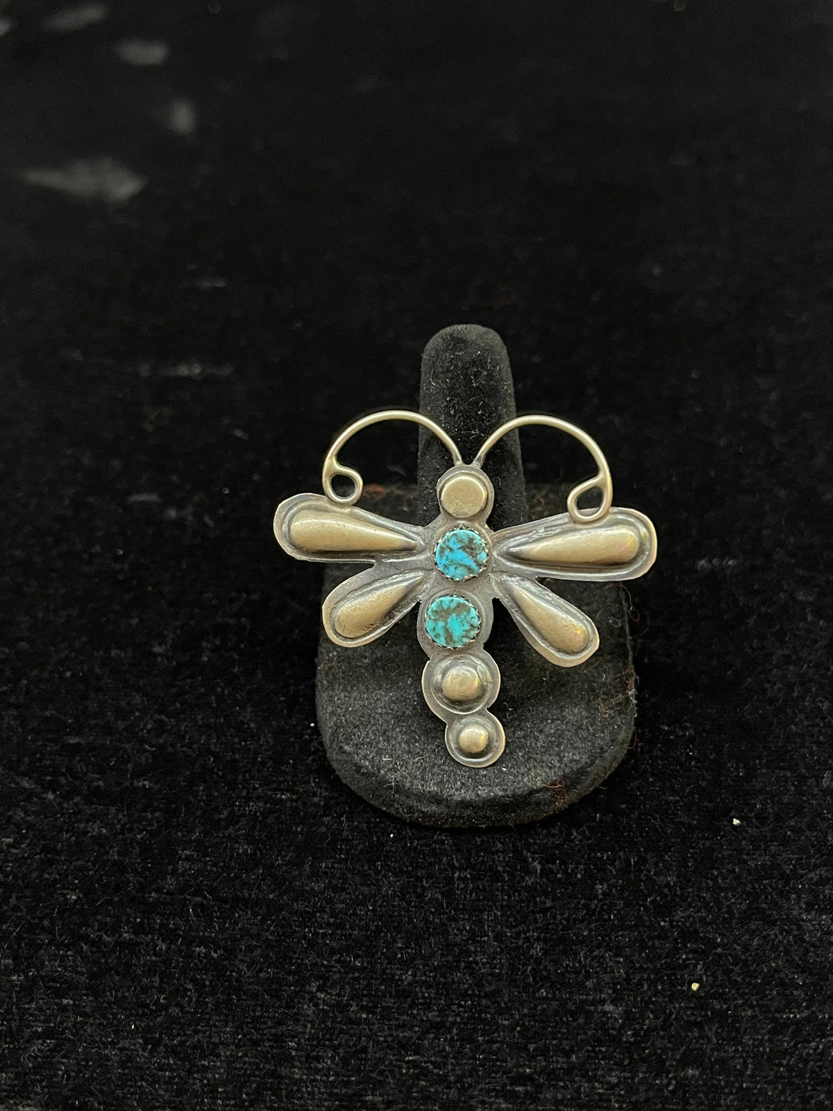 7.0 or 8.0 Butterfly or Dragonfly Ring by Tim Yazzie, Navajo