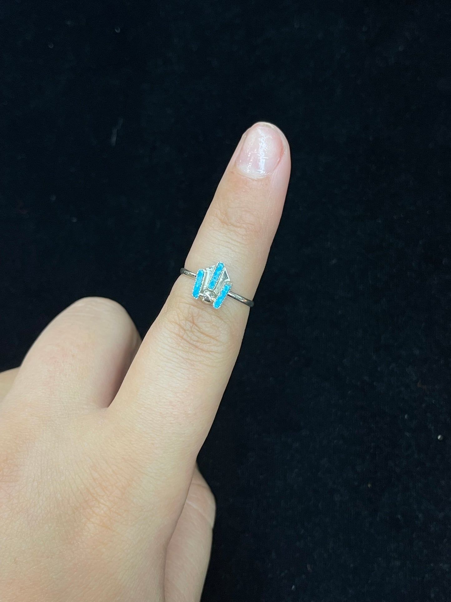 Dainty Turquoise Needlepoint Ring by Ashley Laate, Zuni