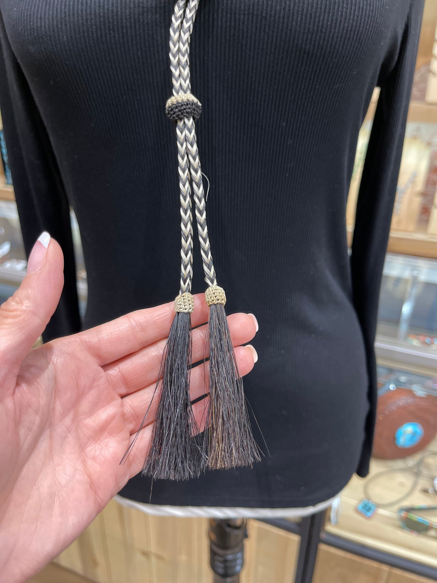 Bronze Bolo Tie on Horse Hair