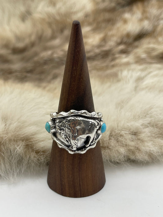 11.0 Buffalo Ring by Genevieve Francisco, Navajo